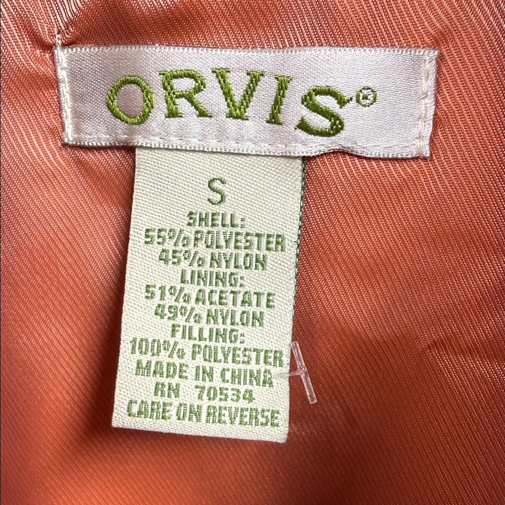 Orvis Women's Quilted Vest in Orange - Picture 2 of 4